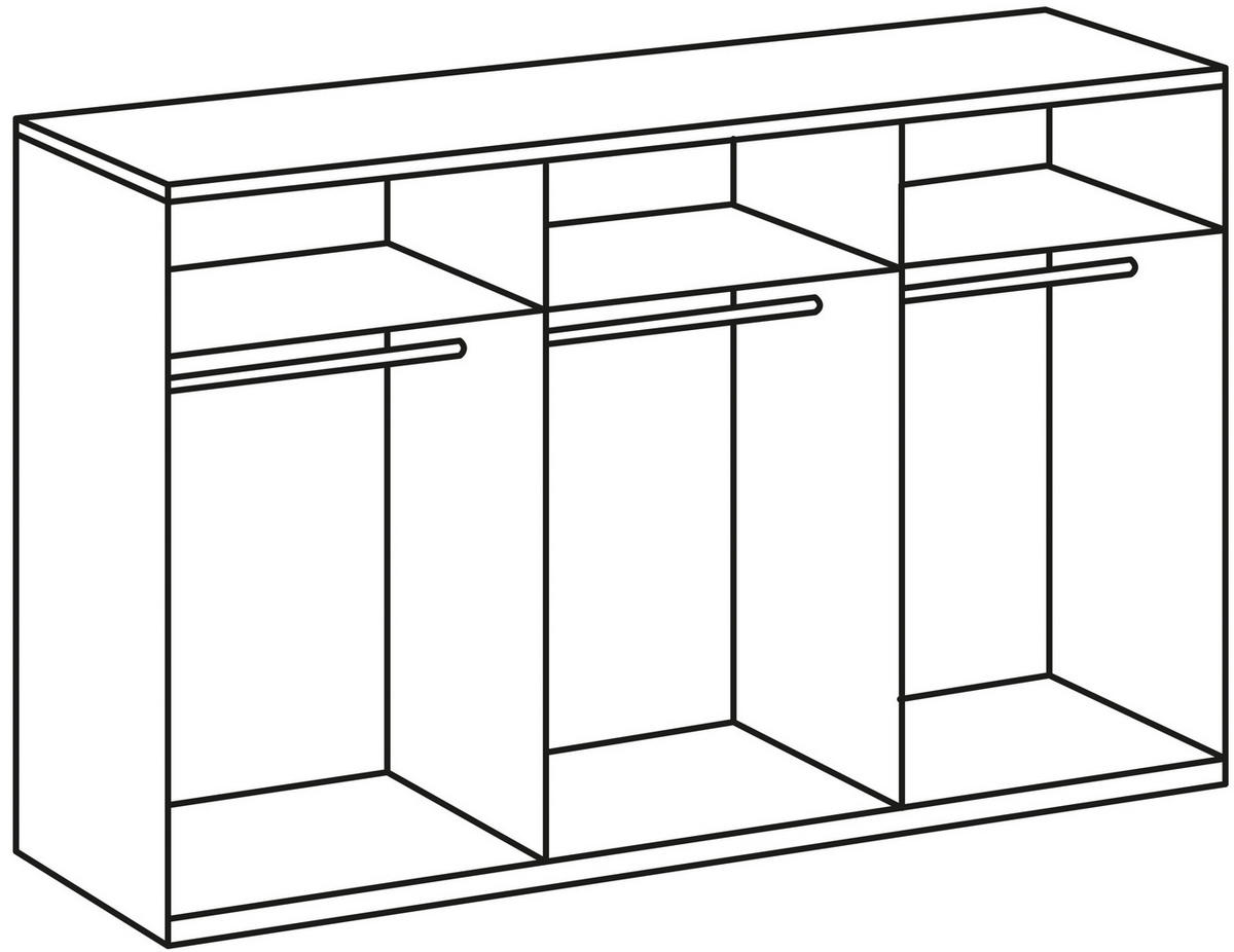 SCHWEBETÜRENSCHRANK  in Graphitfarben, Schwarz, Sahara  - Schwarz/Graphitfarben, Design, Glas/Holzwerkstoff (270/208/65cm) - Carryhome