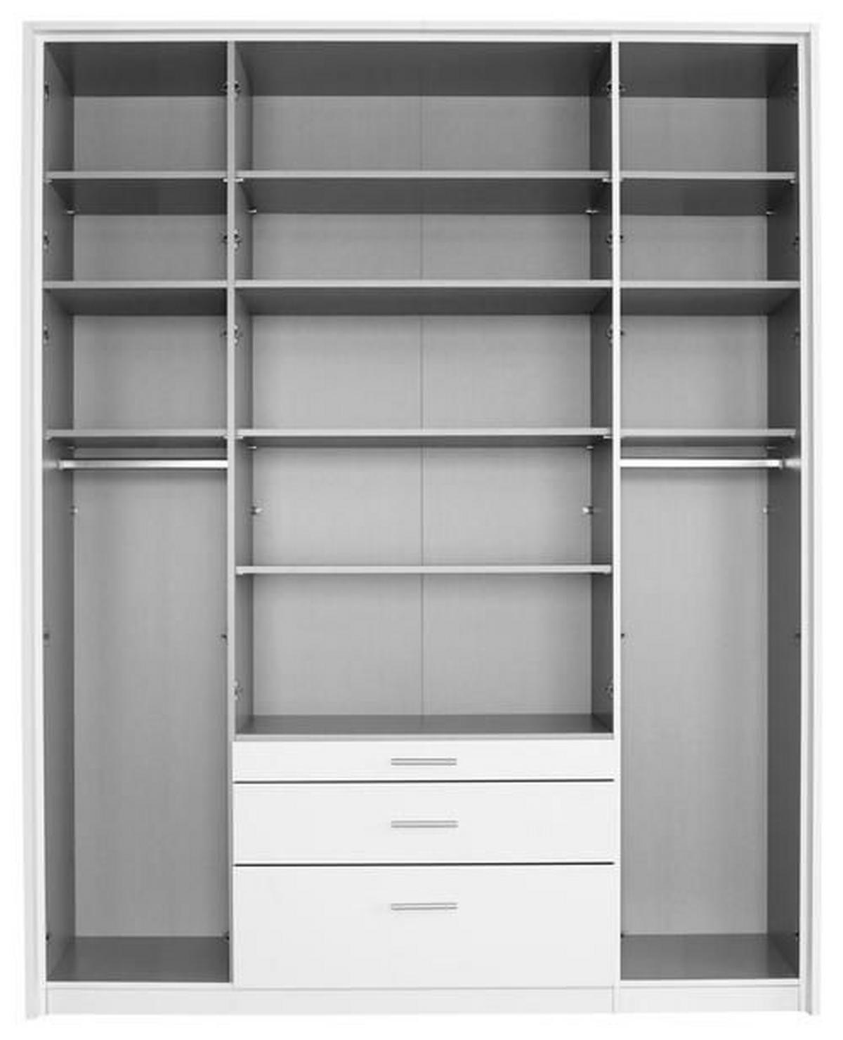 DREHTÜRENSCHRANK in Weiss, Klar  - Klar/Weiss, Design, Glas/Holzwerkstoff (185/231/56cm) - Rauch Möbel