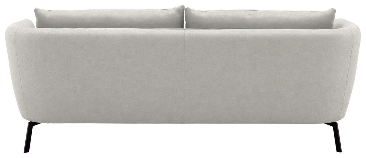 3-SITZER-SOFA Flachgewebe Weiss  - Weiss/Schwarz, Design, Textil/Metall (210/71/91cm) - Schöner Wohnen