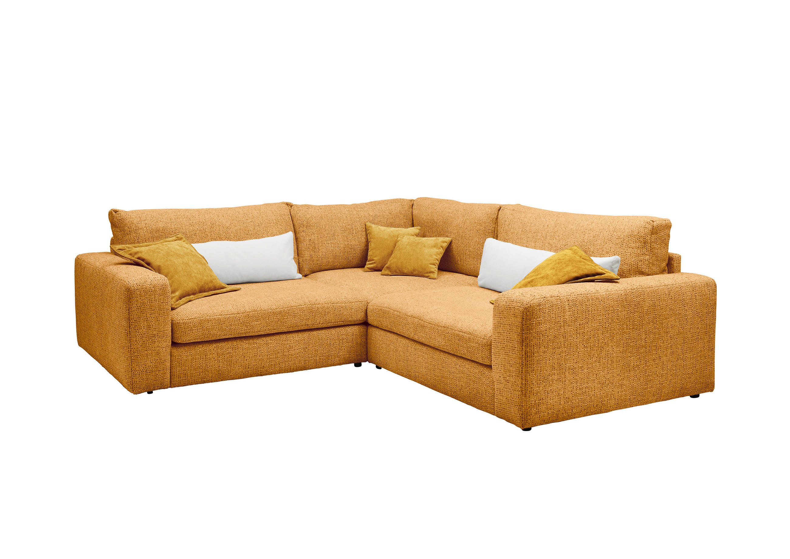 ECKSOFA  Currygelb Chenille  - Currygelb/Creme, KONVENTIONELL, Kunststoff/Textil (248/248cm) - Carryhome