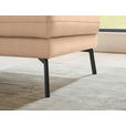ECKSOFA  in Flachgewebe Lachsfarben Armteilverstellung, Relaxfunktion, Drehsitzfunktion  255-365/175-224 cm  - Schwarz/Lachsfarben, Design, Textil/Metall (255-365/175-224cm) - Dieter Knoll