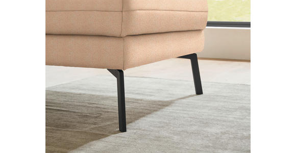 ECKSOFA  in Flachgewebe Lachsfarben Armteilverstellung, Relaxfunktion, Drehsitzfunktion  255-365/175-224 cm  - Schwarz/Lachsfarben, Design, Textil/Metall (255-365/175-224cm) - Dieter Knoll