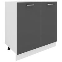 Corp Inferior De Bucătărie 80/82/46 cm   - alb/antracit, Konventionell, metal/material pe bază de lemn (80/82/46cm) - MID.YOU