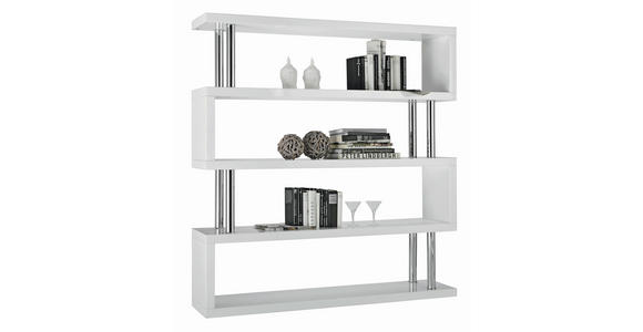 REGAL Weiß  - Weiß, Design, Holzwerkstoff/Metall (156/165/35cm) - Xora