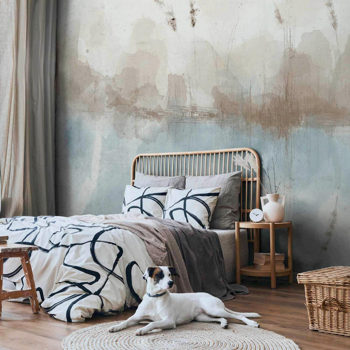 FOTOTAPETE  - Pastellblau/Beige, LIFESTYLE, Textil (250/175cm) - artgeist