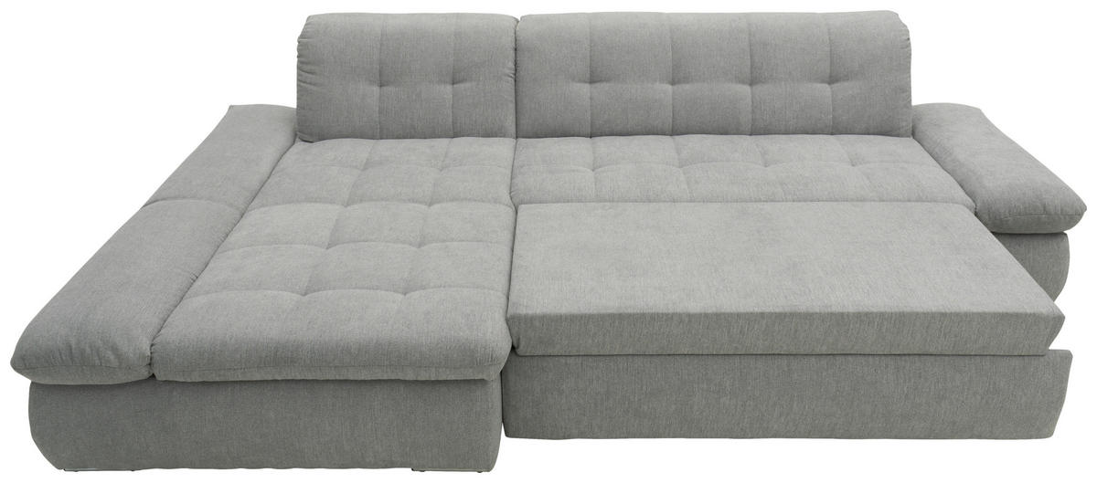 ECKSOFA in Mikrofaser Grau  172/300 cm  - Chromfarben/Grau, KONVENTIONELL, Textil/Metall (172/300cm) - MID.YOU