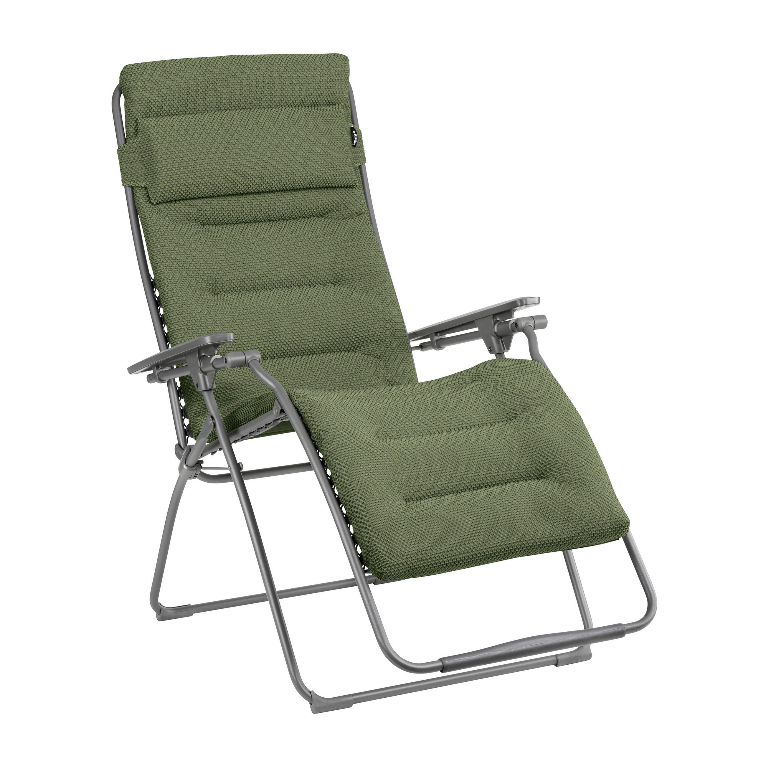 GARTEN-RELAXSESSEL Stahl  - Titanfarben/Olivgrün, Basics, Kunststoff/Textil (76/123/97cm) - Lafuma Mobilier
