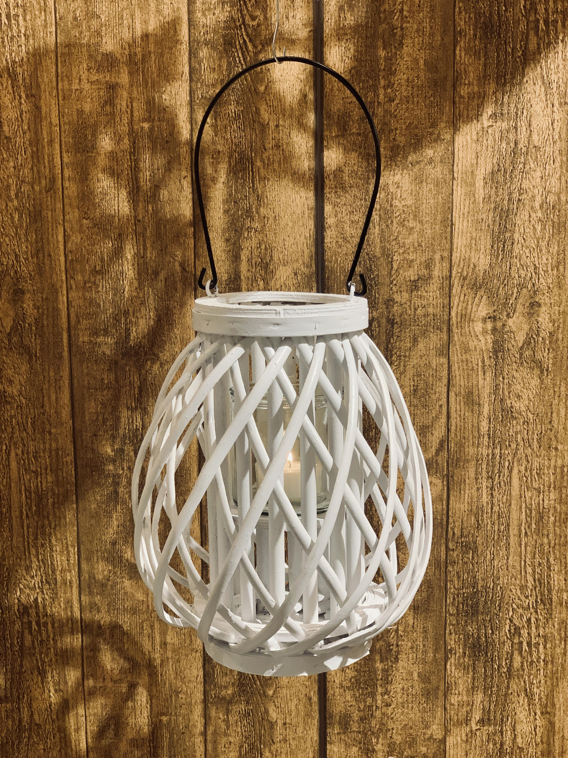 LATERNE - Weiß, Trend, Holz (25/30cm)