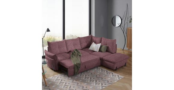 ECKSOFA Altrosa Bouclé  - Schwarz/Altrosa, Design, Textil/Metall (250/220cm) - Xora