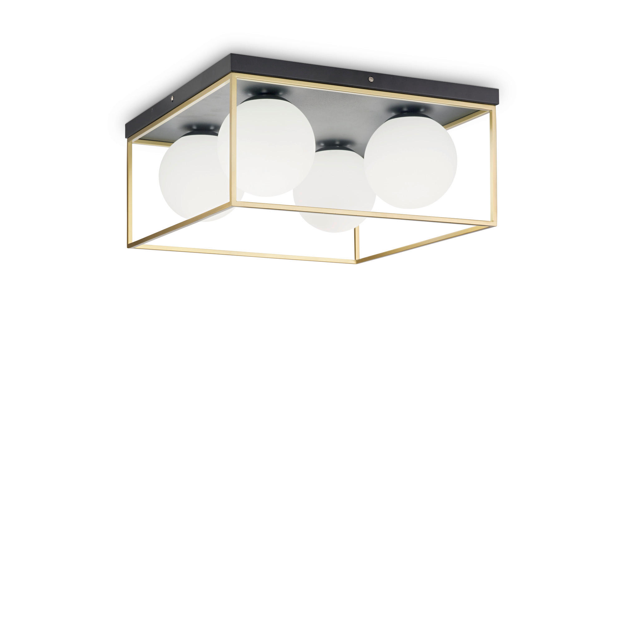 DECKENLEUCHTE     - Messingfarben, Design, Glas/Metall (45,5/21,5/45,5cm) - Ideal Lux