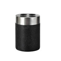 ZAHNPUTZBECHER Metall, Kunststoff  - Schwarz, Basics, Kunststoff/Metall (7,5/10,5/7,5cm) - Sadena