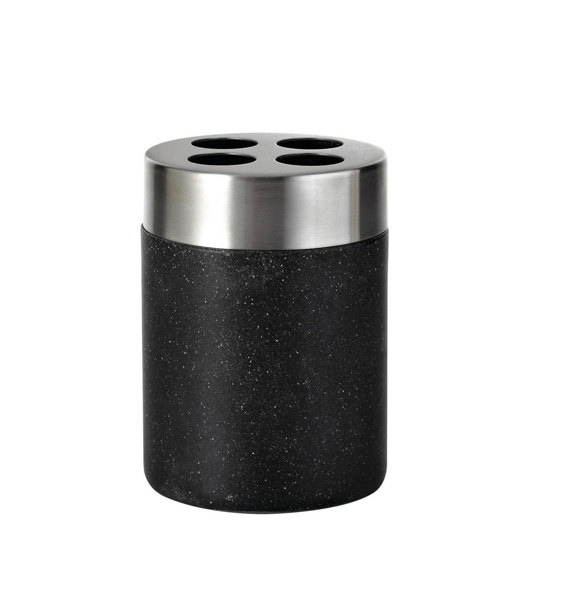 ZAHNPUTZBECHER Metall, Kunststoff  - Schwarz, Basics, Kunststoff/Metall (7,5/10,5/7,5cm) - Sadena
