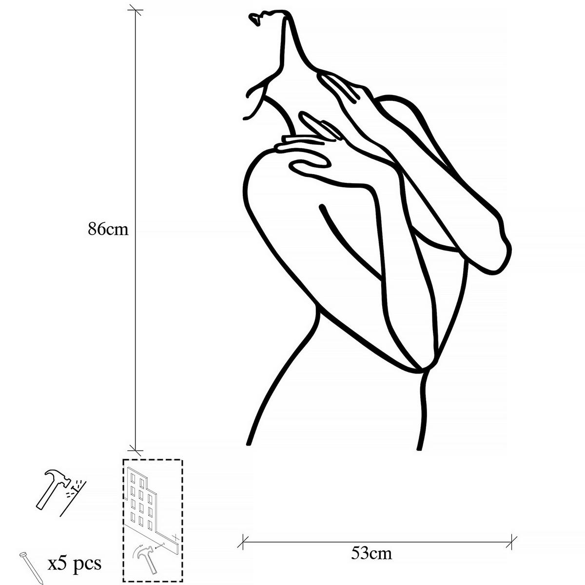 METALLBILD  - Schwarz, Basics, Metall (53/86cm)
