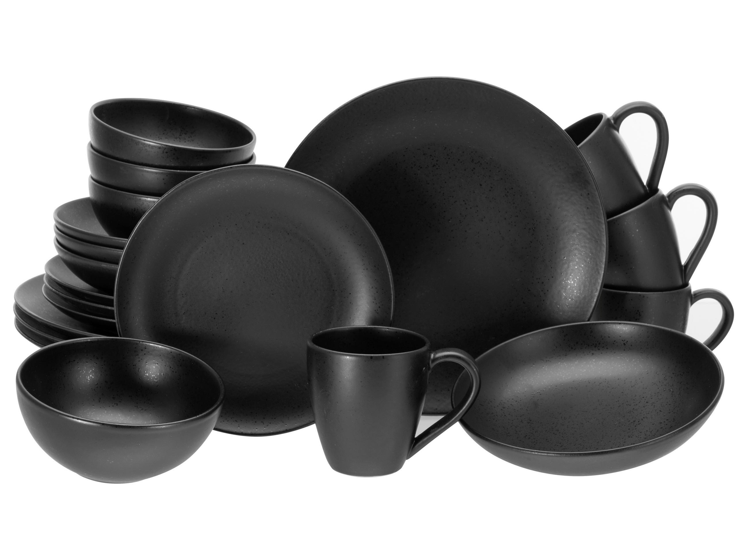 KOMBISERVICE 20-teilig Magic Black  - Schwarz, Basics, Keramik - Creatable