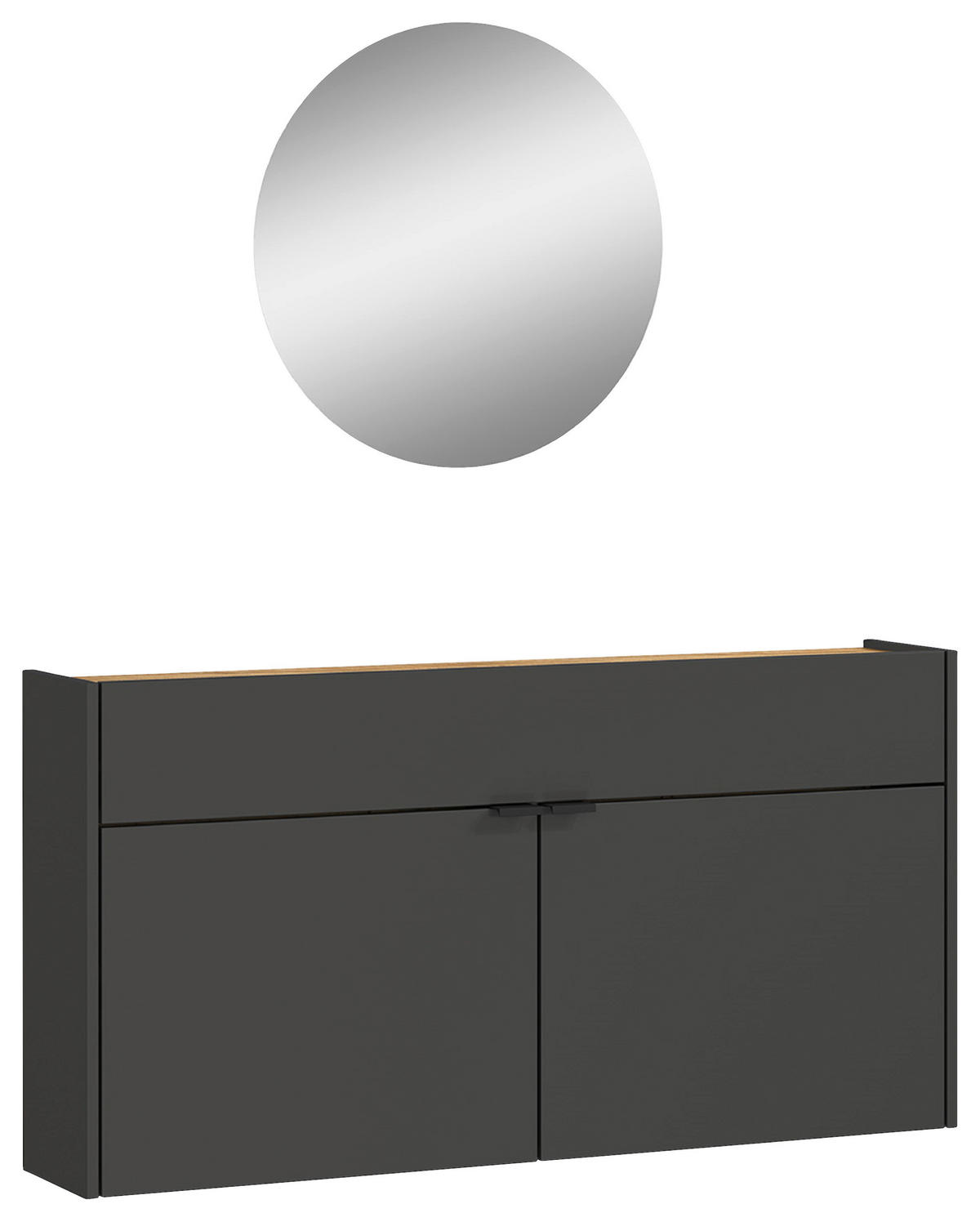 GARDEROBE 2-teilig  in 110/200/22 cm  - Eichefarben/Graphitfarben, Design, Glas/Holzwerkstoff (110/200/22cm)