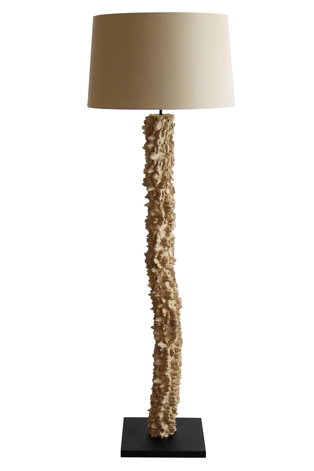 STEHLEUCHTE  30/150/30 cm   - Schwarz/Naturfarben, Design, Holz/Textil (30/150/30cm) - P & B