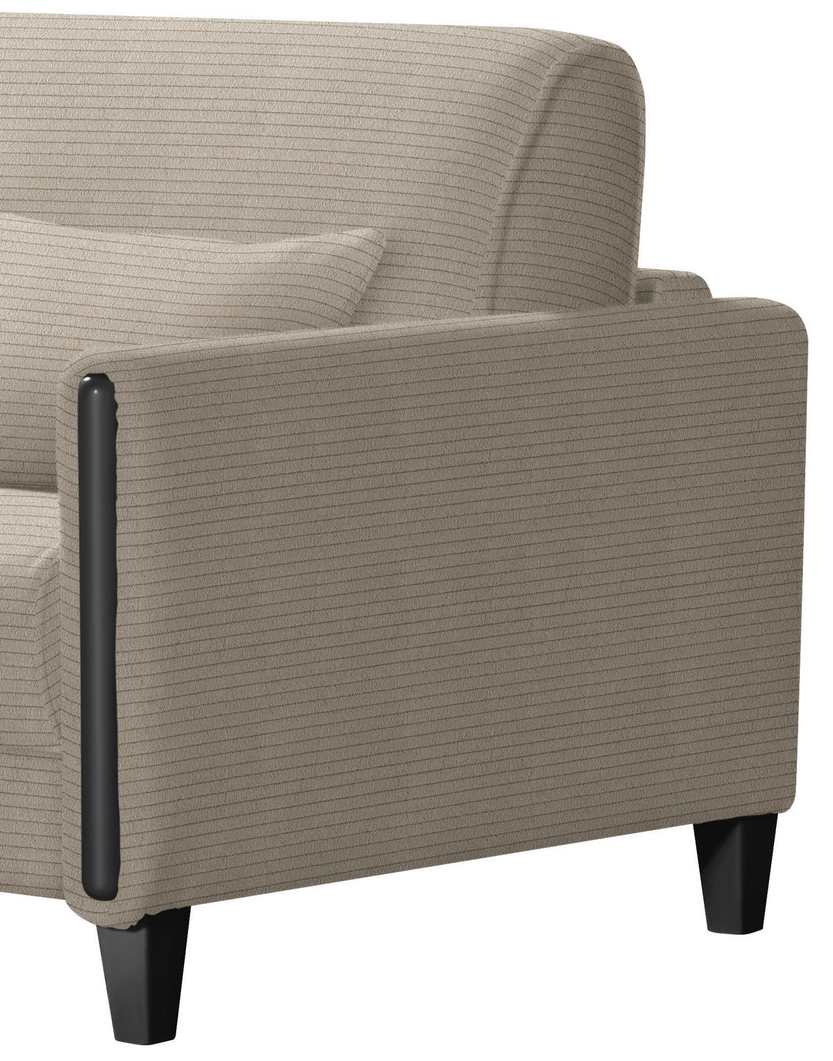 SCHLAFSOFA in Cord Schwarz, Taupe  - Taupe/Schwarz, Design, Holz/Textil (174/88/104cm) - Niels Andersson