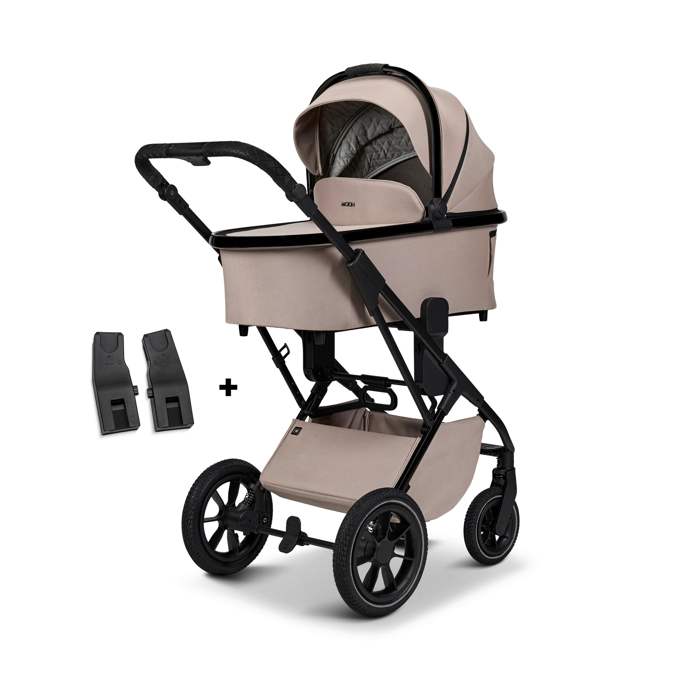 KOMBIKINDERWAGEN  Più  Sand  - Sandfarben/Schwarz, Basics, Textil (105/56.5/127cm) - Moon