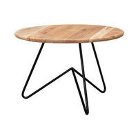 KONFERENČNÍ STOLEK, barvy akácie, dřevo, 60/60/39,5 cm - černá/barvy akácie, Moderní, kov/dřevo (60/60/39,5cm) - MID.YOU
