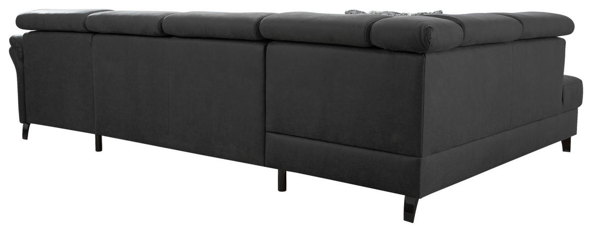 WOHNLANDSCHAFT in Mikrofaser Grau, Schwarz  - Schwarz/Grau, Konventionell, Textil/Metall (193/317/165cm) - Sit & More