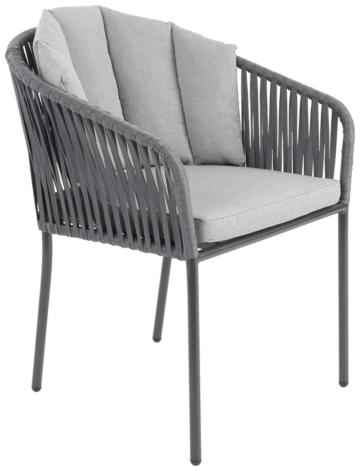 GARTENSESSEL Aluminium Grau  - Schwarz/Grau, MODERN, Kunststoff/Textil (59/77,5/61cm) - Ambia Garden