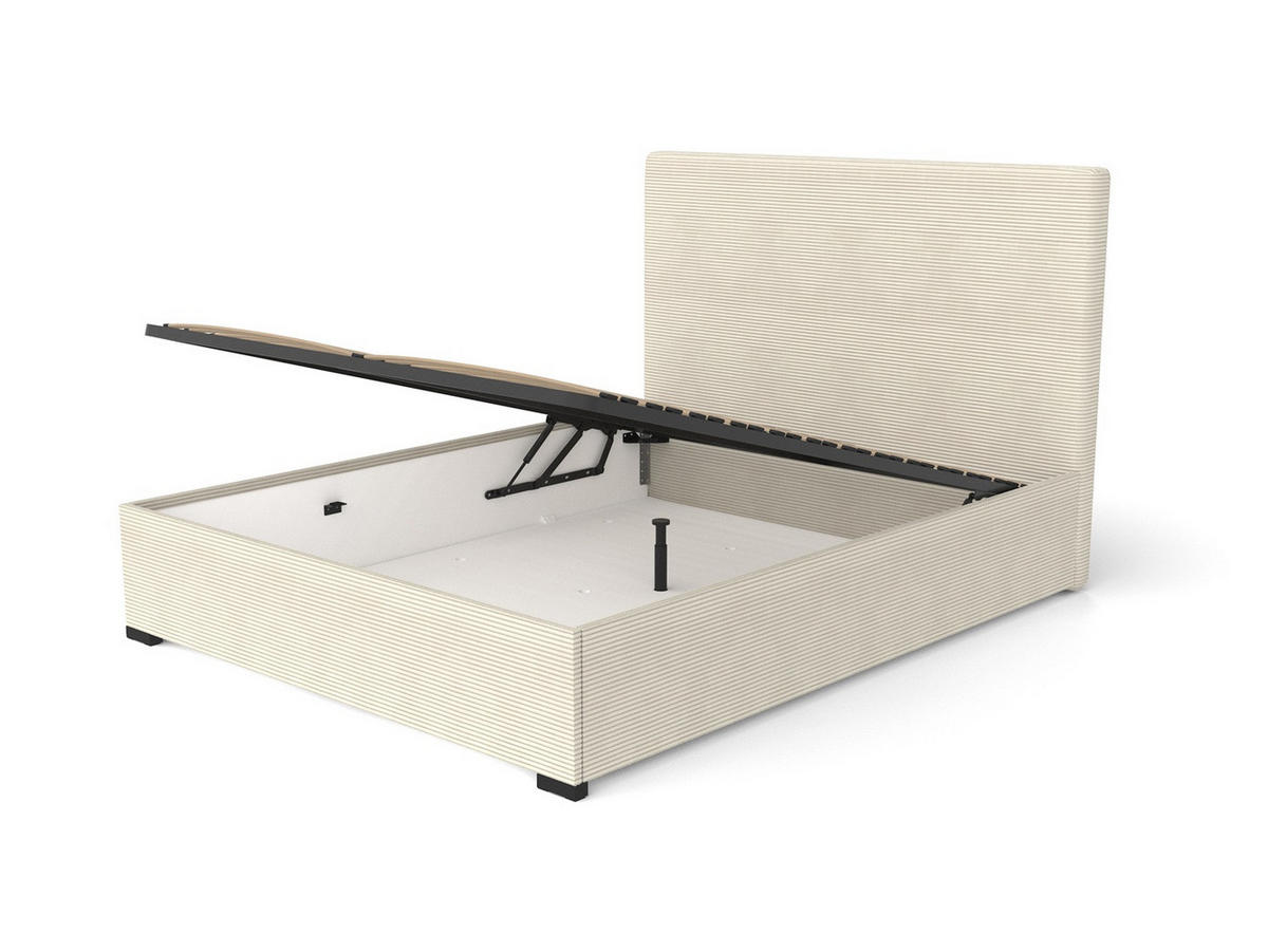 Pat, crem - crem, Basics, textil/material pe bază de lemn (120/200cm) - Hespo