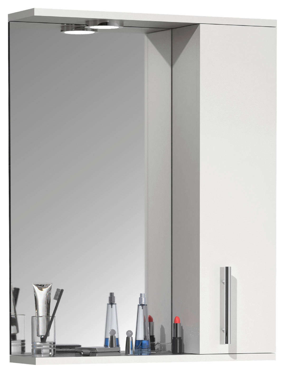 SPIEGELSCHRANK 55/71/14 cm  - Weiss, Modern, Glas/Holzwerkstoff (55/71/14cm) - MID.YOU