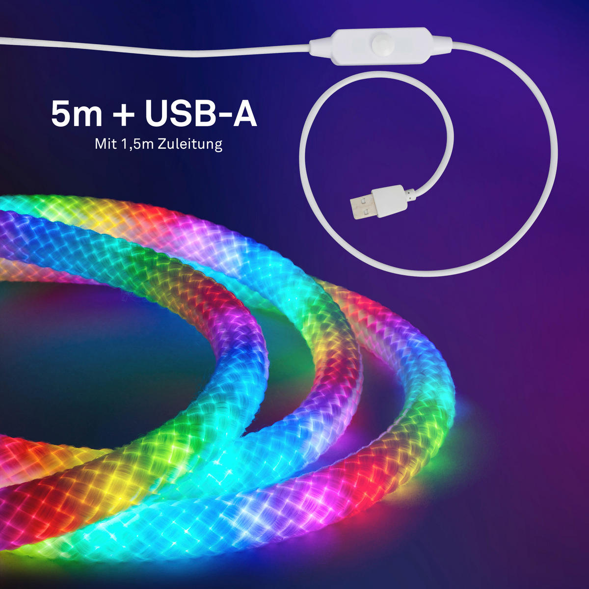 LICHTSCHLAUCH 500 cm  - Weiß, Trend, Kunststoff (500cm)