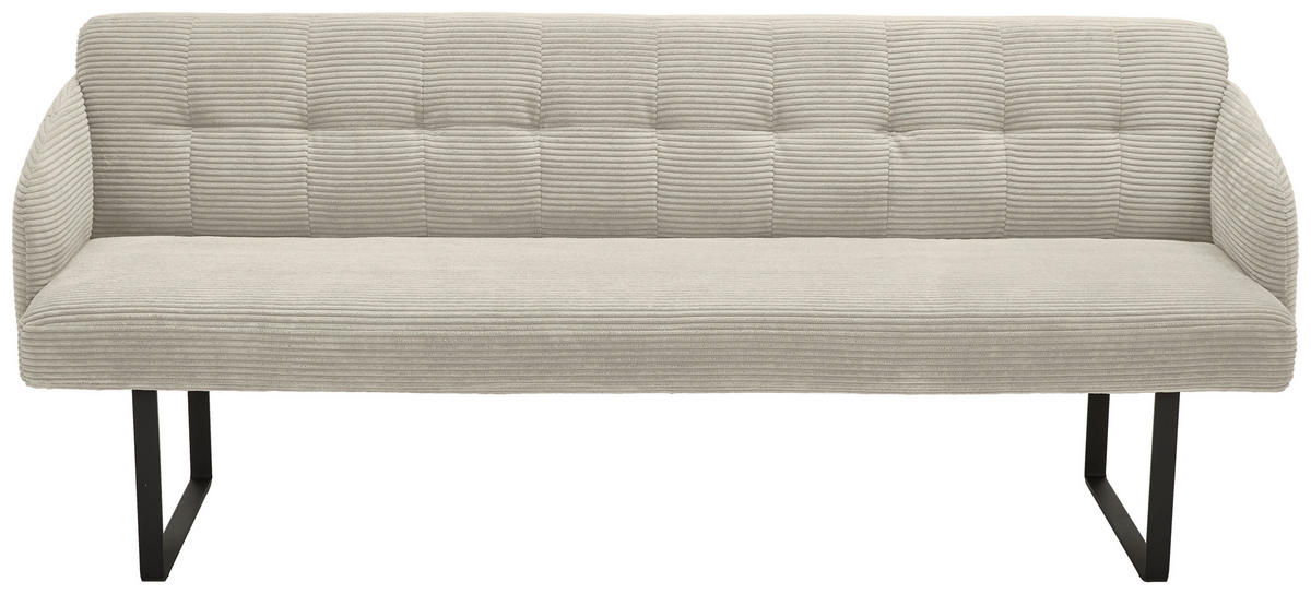 SITZBANK 217/85/69 cm Cord Naturfarben Metall  - Schwarz/Naturfarben, Design, Textil/Metall (217/85/69cm) - Musterring