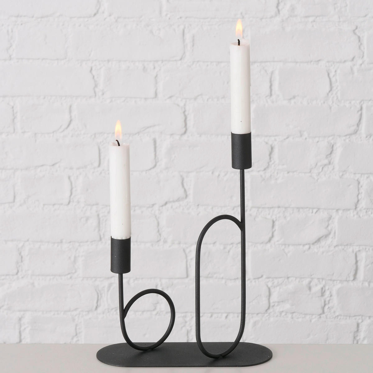 LJUSSTAKE FÖR STAVLJUS  - svart, Basics, metall (20/8/26cm)