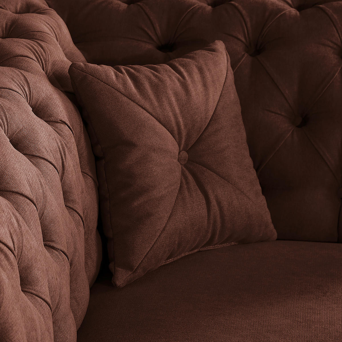 3-SITZER-SOFA Mikrofaser Braun  - Braun/Cappuccino, Design, Holz/Textil (232/79/97cm) - Livetastic