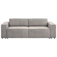 3-SITZER-SOFA Webstoff Grau  - Schwarz/Grau, MODERN, Kunststoff/Textil (254/84/98cm) - Stylife