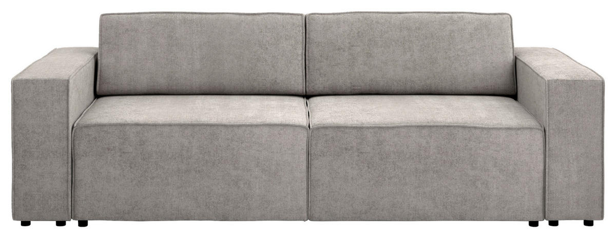 3-SITZER-SOFA Webstoff Grau  - Schwarz/Grau, MODERN, Kunststoff/Textil (254/84/98cm) - Stylife