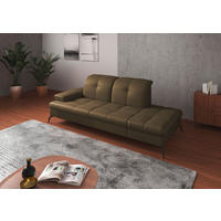 RÉCAMIERE in Vliesstoff Kombination Echtleder/Stoff Olivgrün  - Schwarz/Olivgrün, Konventionell, Leder/Textil (231/90/122cm) - Sit & More