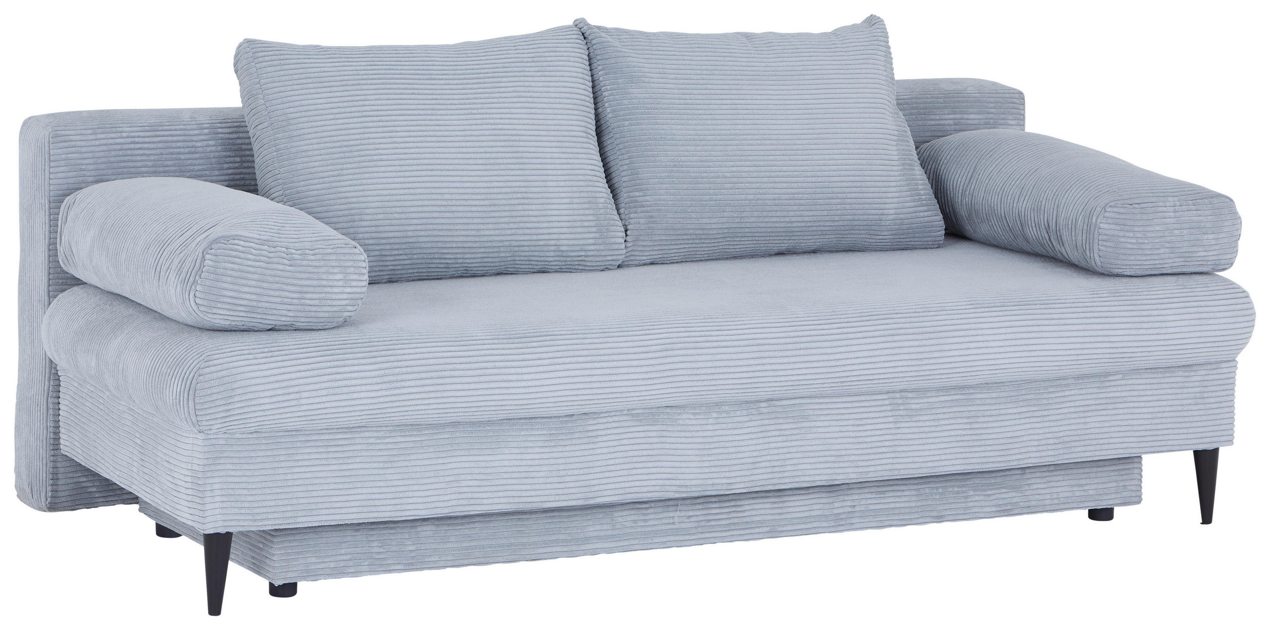 CANAPEA EXTENSIBILĂ lemn, plastic, textil gri  - negru/gri, Modern, plastic/lemn (200/95/95cm)