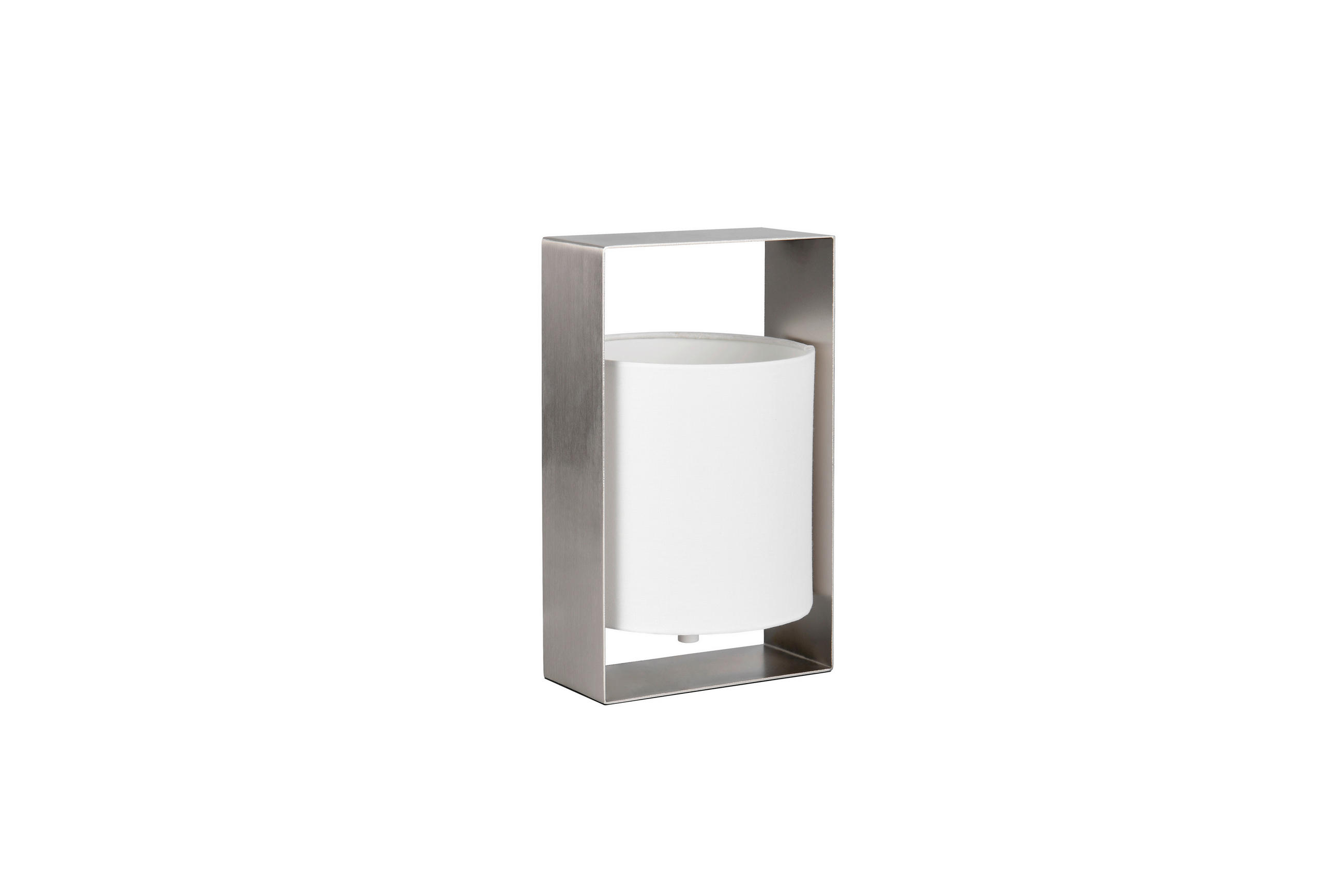 BORDSLAMPA 16/15/27 cm   - vit/nickelfärgad, Design, metall/textil (16/15/27cm)