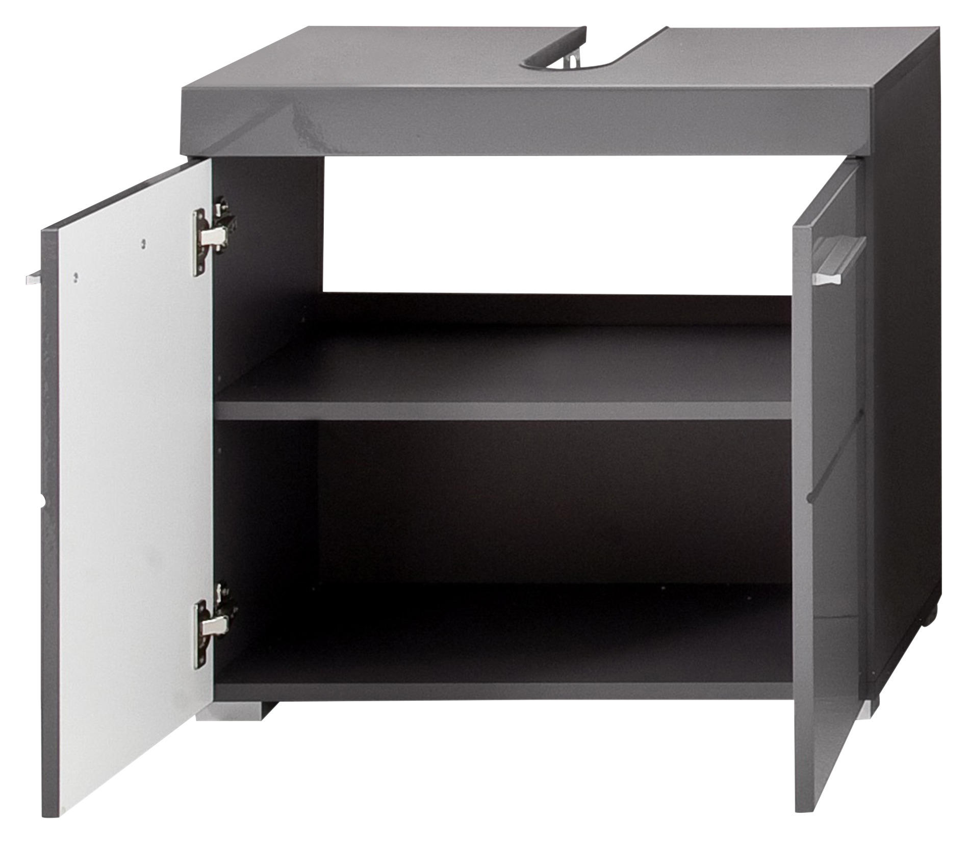 WASCHBECKENUNTERSCHRANK 60/56/34 cm  - Silberfarben/Grau, MODERN, Holzwerkstoff/Kunststoff (60/56/34cm) - MID.YOU