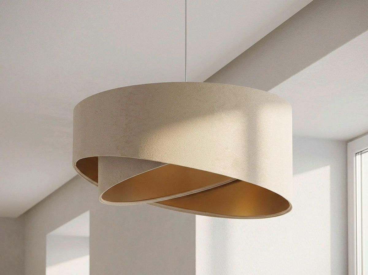 HÄNGELEUCHTE Galaxy 50/93 cm   - Beige/Goldfarben, Design, Kunststoff/Textil (50/93cm)