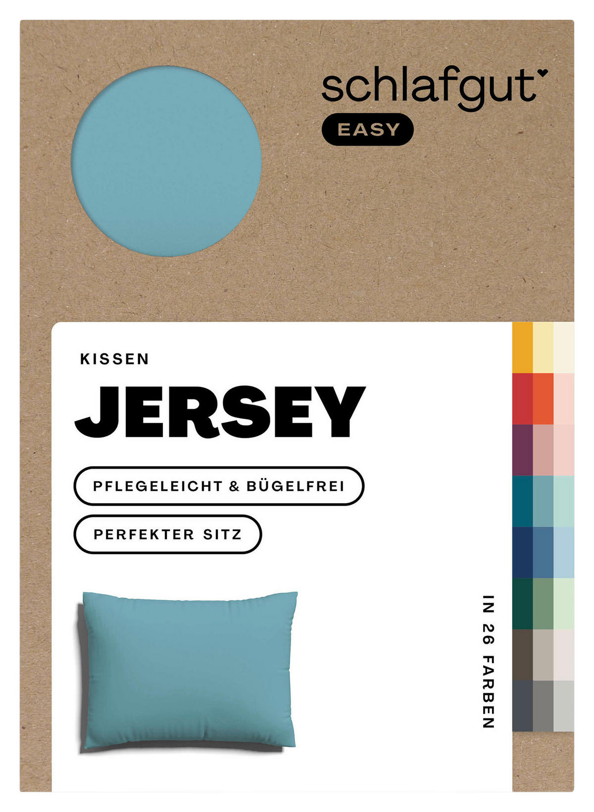 KOPFPOLSTERBEZUG EASY JERSEY 70/90 cm  - Petrol, Basics, Textil (70/90cm) - Schlafgut