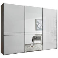 SCHWEBETÜRENSCHRANK in Anthrazit, Weiss  - Chromfarben/Weiss, Konventionell, Glas/Holzwerkstoff (250/217/67cm) - Dieter Knoll
