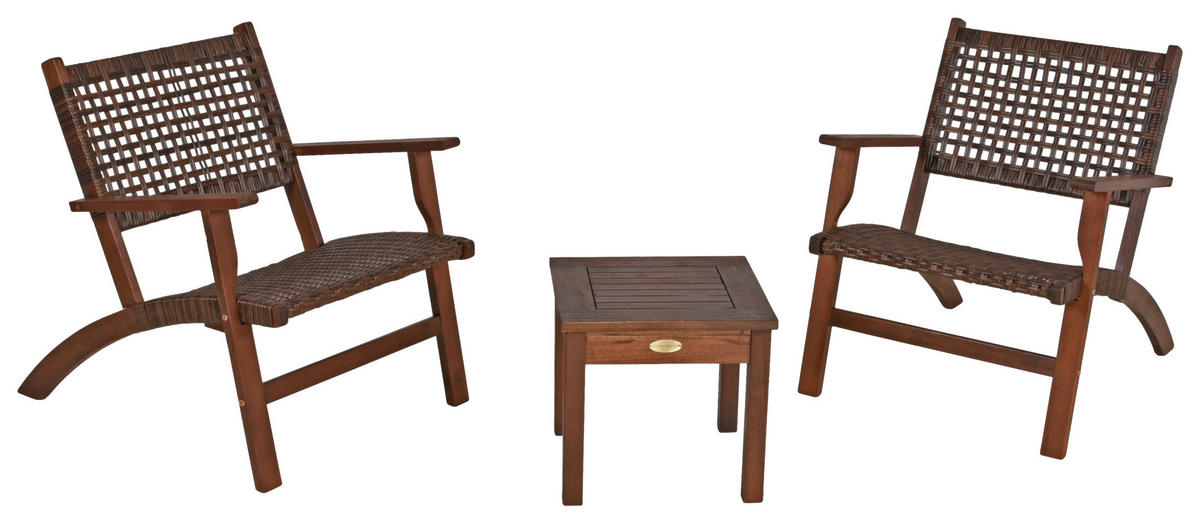 BALKONSET  - Dunkelbraun, Basics, Holz (40/40/35cm) - Gardenson