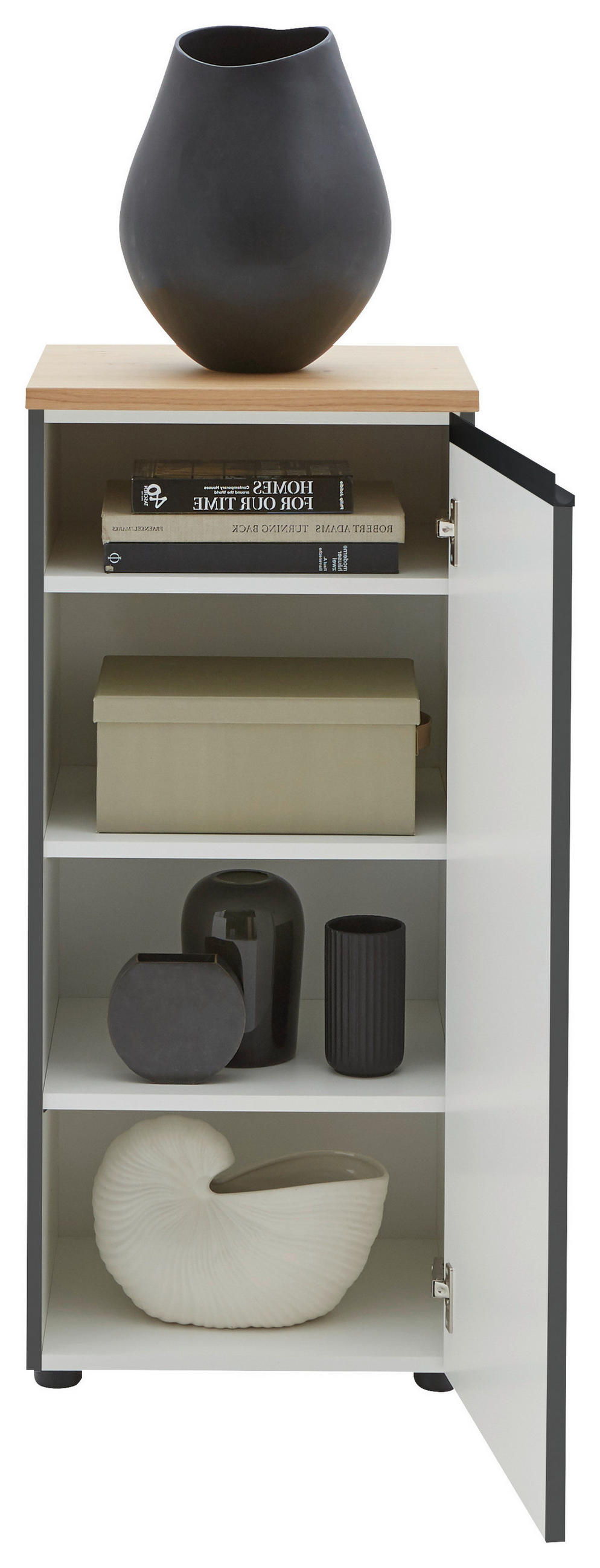 KOMMODE 45/102/41 cm  in Grau  - Eichefarben/Schwarz, Design, Holz/Holzwerkstoff (45/102/41cm) - Dieter Knoll