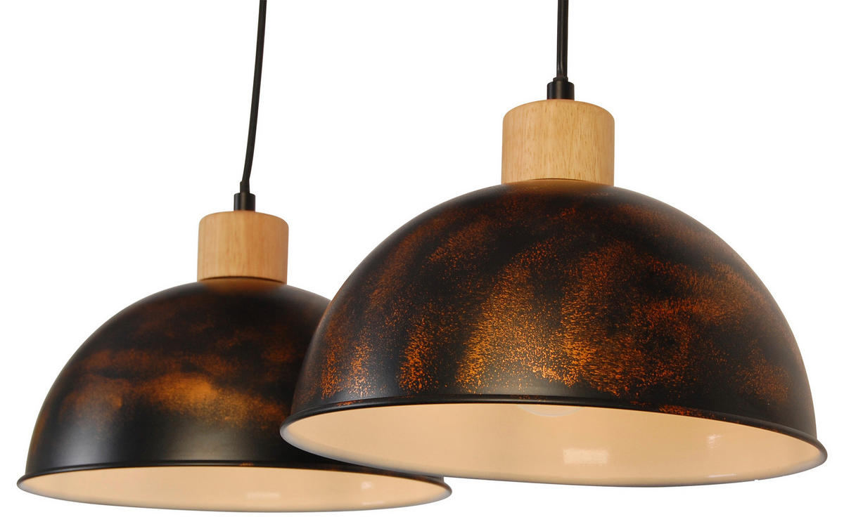 HÄNGELEUCHTE 107,5/26/180 cm    - Schwarz/Naturfarben, Trend, Holz/Metall (107,5/26/180cm) - Novel