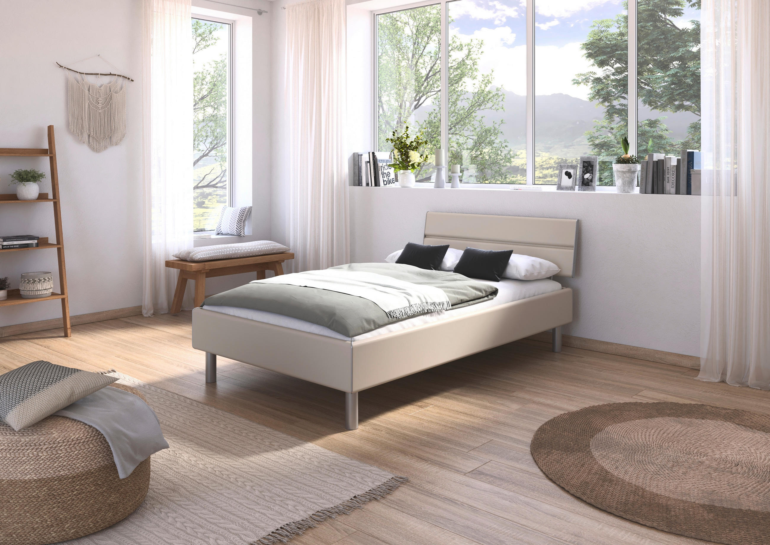 BETT 120/200 cm  in Champagner  - Champagner/Alufarben, Design, Metall (120/200cm) - Carryhome