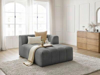 SOFAELEMENT ANNECY Bouclé Dunkelgrau  - Dunkelgrau/Schwarz, MODERN, Kunststoff/Textil (120/72/170cm)