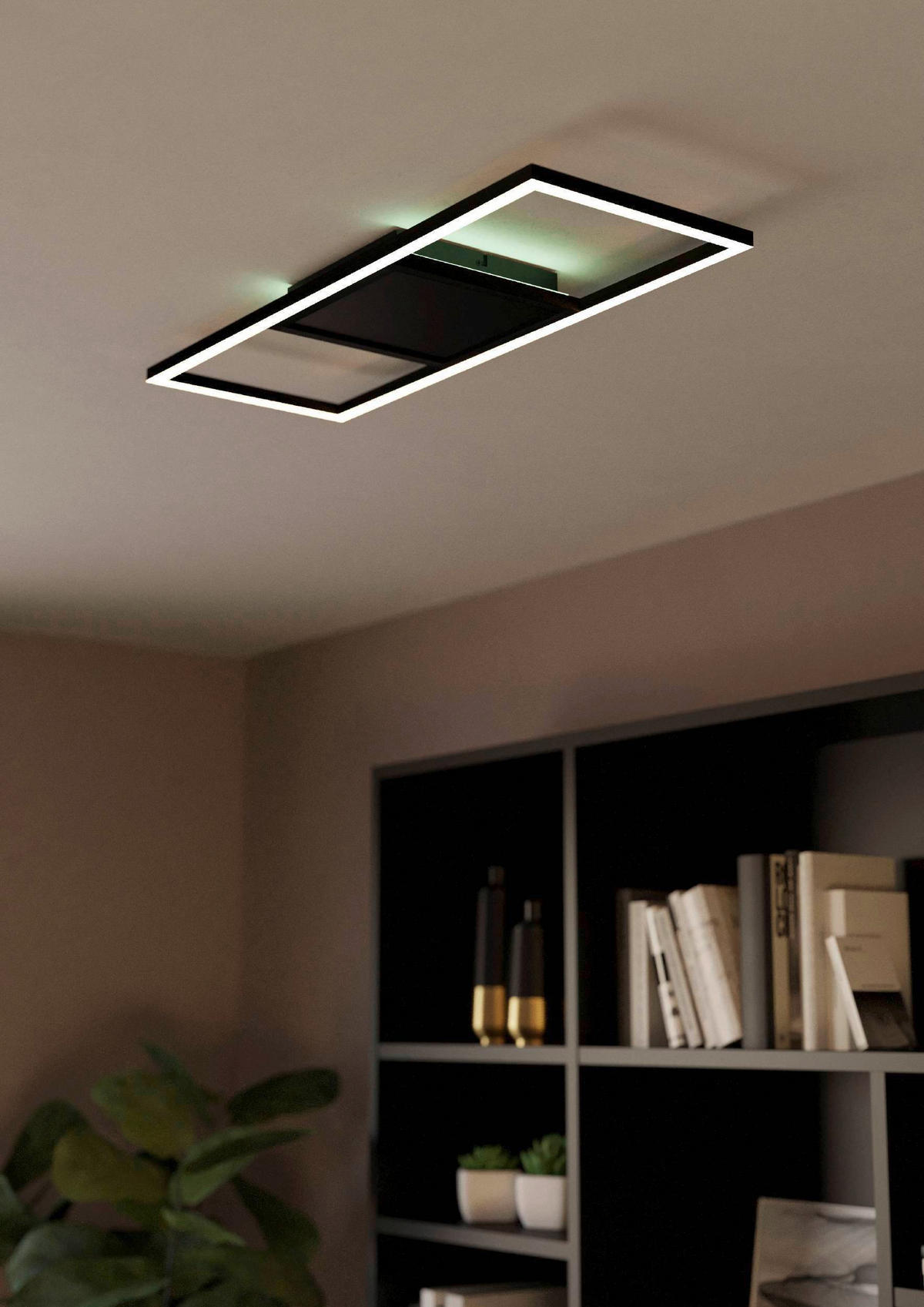 LED-DECKENLEUCHTE 64/24/4,5 cm    - Schwarz/Weiß, Design, Kunststoff/Metall (64/24/4,5cm) - Eglo