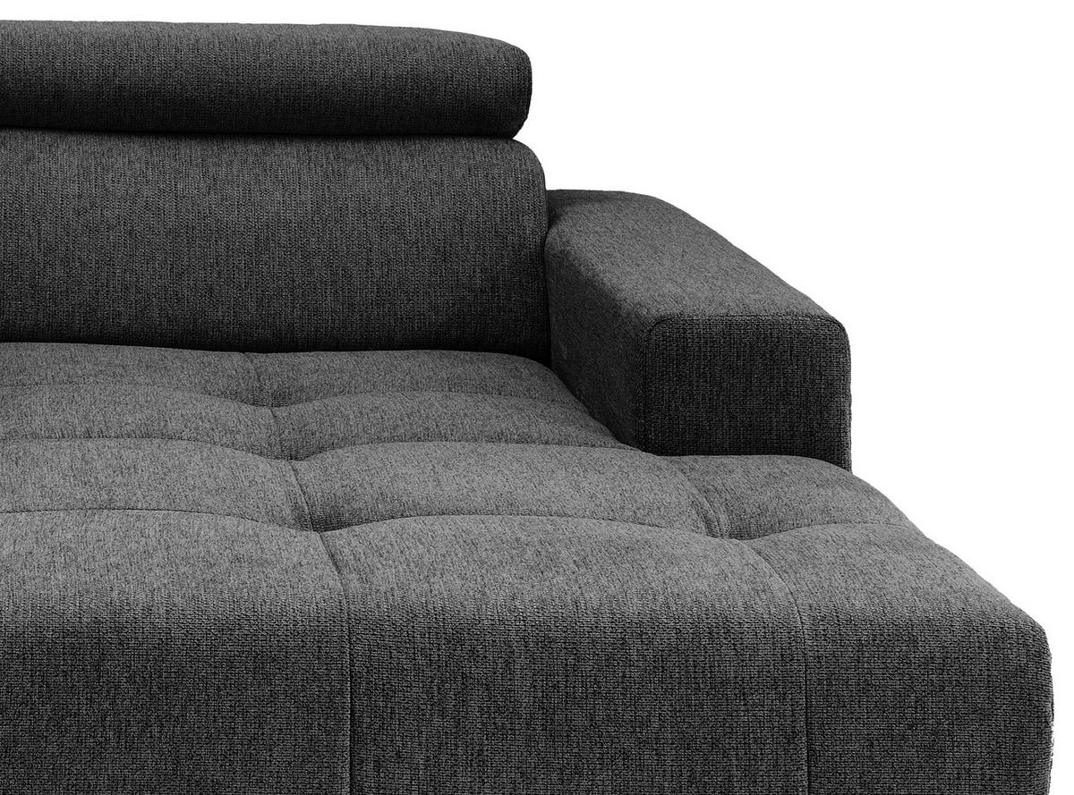 ECKSOFA in Chenille Anthrazit  - Anthrazit/Schwarz, Konventionell, Textil/Metall (200/188cm) - Livetastic