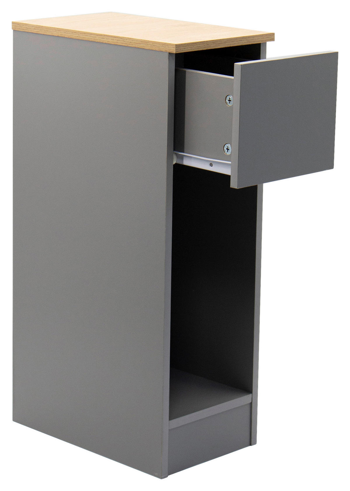 NACHTSCHRANK 19,6/60/33 cm, Grau, Eiche Artisan,  - Eiche Artisan/Grau, Basics, Holzwerkstoff (19,6/60/33cm) - Boxxx