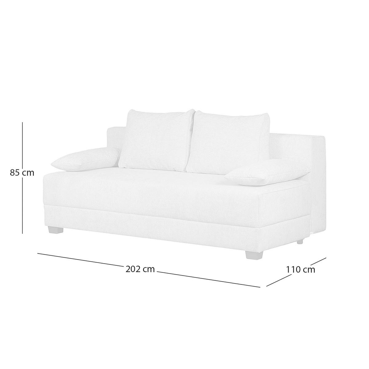 SCHLAFSOFA Webstoff Hellgrau  - Dunkelbraun/Hellgrau, Design, Holz/Textil (202/85/110cm) - MID.YOU