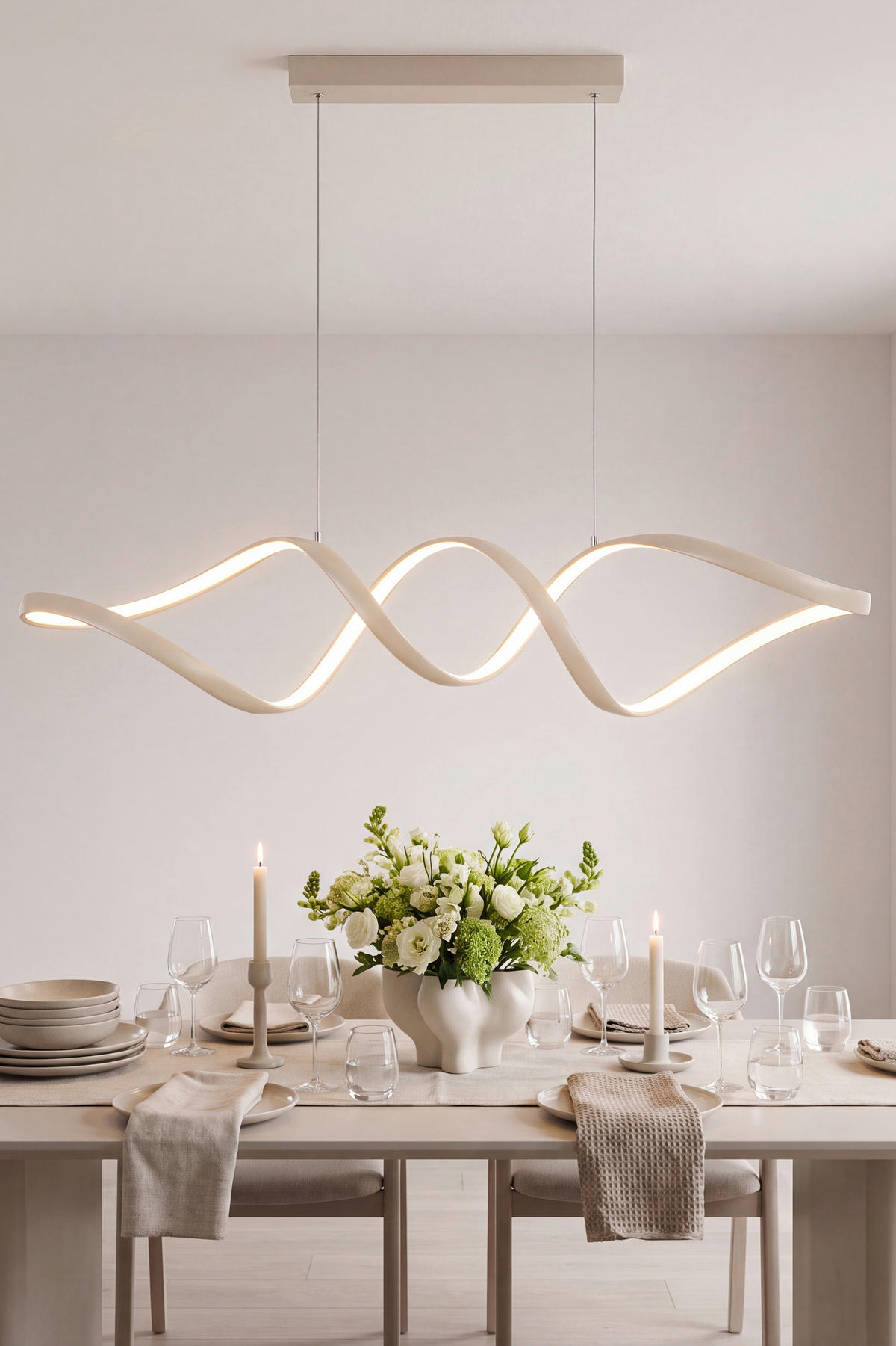 LED SVJETILJKA VISEĆA    100/22/120 cm    Brownsville  - boje pijeska, Design, metal/plastika (100/22/120cm) - Novel